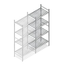 Hygiënische stelling 6811 1800x660x560 mm (hxbxd) 4 niveaus aanbouwsectie