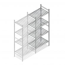 Hygiënische stelling 6811 1800x780x560 mm (hxbxd) 4 niveaus aanbouwsectie