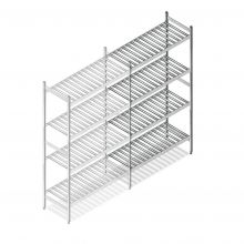 Hygiënische stelling 6811 1800x900x460 mm (hxbxd) 4 niveaus aanbouwsectie