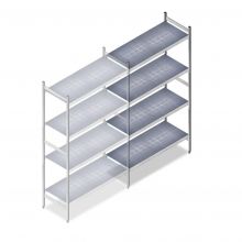 Hygiënische stelling 6622 1800x960x460 mm (hxbxd) 4 niveaus aanbouwsectie