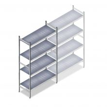 Hygiënische stelling 6622 1800x960x460 mm (hxbxd) 4 niveaus beginsectie