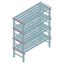 Kunststof stelling REA Euro Classic 1450x1200x500 mm (hxbxd) 4 niveaus