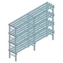 Kunststof stelling REA Euro Classic 1450x2000x400 mm (hxbxd) 4 niveaus