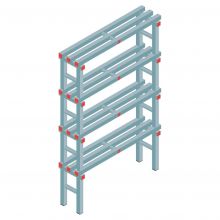 Kunststof stelling REA Euro 1600x1000x300 mm (hxbxd) 4 niveaus