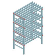 Kunststof stelling REA Euro Classic 1750x1000x600 mm (hxbxd) 4 niveaus