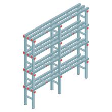 Kunststof stelling REA Euro Classic 1750x1500x300 mm (hxbxd) 4 niveaus