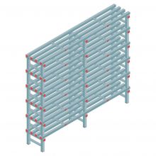 Kunststof stelling REA Euro 1750x2000x400 mm (hxbxd) 6 niveaus