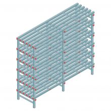 Kunststof stelling REA Euro 1750x2000x600 mm (hxbxd) 6 niveaus