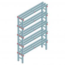 Kunststof stelling REA Euro 1850x1200x300 mm (hxbxd) 5 niveaus