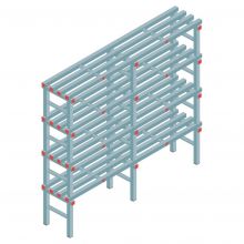Kunststof stelling REA Euro 1900x1800x400 mm (hxbxd) 4 niveaus