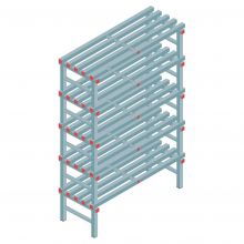 Kunststof stelling REA Euro 2050x1800x500 mm (hxbxd) 5 niveaus