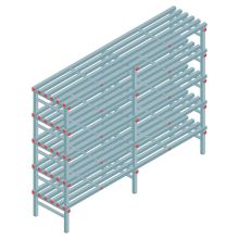 Kunststof stelling REA Euro Classic 2050x1800x600 mm (hxbxd) 5 niveaus