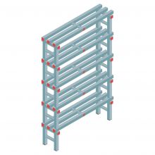 Kunststof stelling REA Euro 2250x1000x300 mm (hxbxd) 5 niveaus