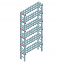 Kunststof stelling REA Euro 2250x1000x300 mm (hxbxd) 6 niveaus