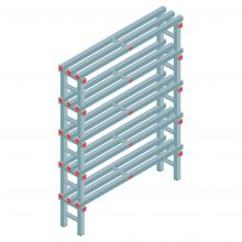 Kunststof stelling REA Euro 2250x1200x300 mm (hxbxd) 5 niveaus