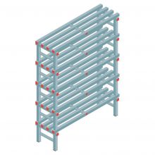 Kunststof stelling REA Euro 2250x1200x400 mm (hxbxd) 5 niveaus