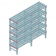 Kunststof stelling REA Euro 2250x1800x500 mm (hxbxd) 5 niveaus
