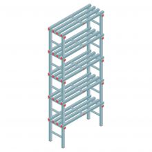 Kunststof stelling REA Euro 2450x1500x400 mm (hxbxd) 5 niveaus