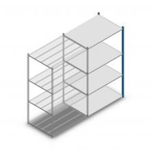Legbordstelling Medium Duty 2000x1150x800mm (hxbxd) 4 niveaus blauw aanbouwsectie