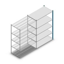 Legbordstelling Medium Duty 2000x1300x700mm (hxbxd) 5 niveaus blauw aanbouwsectie