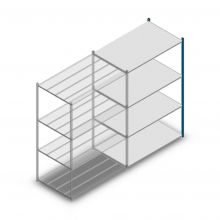 Legbordstelling Medium Duty 2000x1300x800mm (hxbxd) 4 niveaus blauw aanbouwsectie