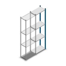Legbordstelling Medium Duty 2000x550x300mm (hxbxd) 4 niveaus blauw aanbouwsectie