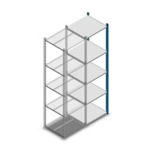 Legbordstelling Medium Duty 2000x550x500mm (hxbxd) 5 niveaus blauw aanbouwsectie