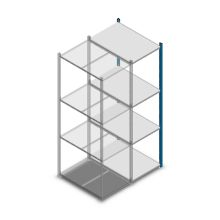Legbordstelling Medium Duty 2000x550x800mm (hxbxd) 4 niveaus blauw aanbouwsectie