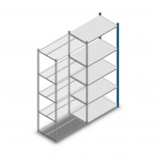 Legbordstelling Medium Duty 2000x850x500mm (hxbxd) 5 niveaus blauw aanbouwsectie