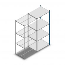 Legbordstelling Medium Duty 2000x850x600mm (hxbxd) 4 niveaus blauw aanbouwsectie