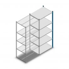 Legbordstelling Medium Duty 2000x850x600mm (hxbxd) 5 niveaus blauw aanbouwsectie