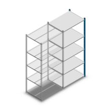 Legbordstelling Medium Duty 2000x850x600mm (hxbxd) 5 niveaus blauw aanbouwsectie