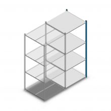Legbordstelling Medium Duty 2000x850x800mm (hxbxd) 4 niveaus blauw aanbouwsectie