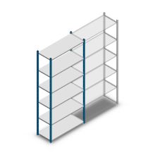Legbordstelling Medium Duty 2000x1000x400mm (hxbxd) 6 niveaus blauw beginsectie