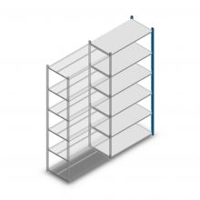 Legbordstelling Medium Duty 2000x1000x500mm (hxbxd) 6 niveaus blauw aanbouwsectie