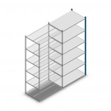 Legbordstelling Medium Duty 2000x1000x600mm (hxbxd) 6 niveaus blauw aanbouwsectie