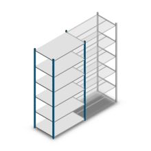 Legbordstelling Medium Duty 2000x1000x600mm (hxbxd) 6 niveaus blauw beginsectie
