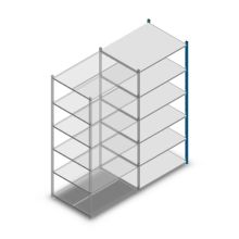 Legbordstelling Medium Duty 2200x1000x800mm (hxbxd) 6 niveaus blauw aanbouwsectie