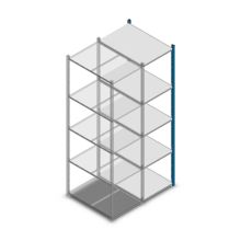 Legbordstelling Medium Duty 2200x550x800mm (hxbxd) 5 niveaus blauw aanbouwsectie