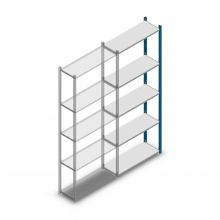 Legbordstelling Medium Duty 2200x850x300mm (hxbxd) 5 niveaus blauw aanbouwsectie