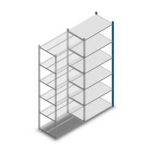 Legbordstelling Medium Duty 2200x850x500mm (hxbxd) 6 niveaus blauw aanbouwsectie
