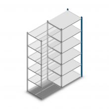 Legbordstelling Medium Duty 2000x850x600mm (hxbxd) 6 niveaus blauw aanbouwsectie