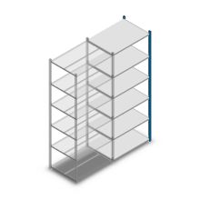 Legbordstelling Medium Duty 2000x850x600mm (hxbxd) 6 niveaus blauw aanbouwsectie