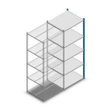 Legbordstelling Medium Duty 2200x850x700mm (hxbxd) 5 niveaus blauw aanbouwsectie