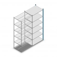 Legbordstelling Medium Duty 2500x1000x700mm (hxbxd) 6 niveaus blauw aanbouwsectie