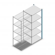Legbordstelling Medium Duty 2500x1000x800mm (hxbxd) 5 niveaus blauw aanbouwsectie