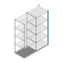 Legbordstelling Medium Duty 2500x1000x800mm (hxbxd) 5 niveaus blauw aanbouwsectie