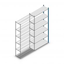 Legbordstelling Medium Duty 2500x1150x400mm (hxbxd) 6 niveaus blauw aanbouwsectie