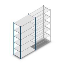 Legbordstelling Medium Duty 2500x1300x600mm (hxbxd) 6 niveaus blauw beginsectie