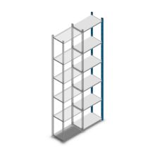 Legbordstelling Medium Duty 2500x550x300mm (hxbxd) 6 niveaus blauw aanbouwsectie